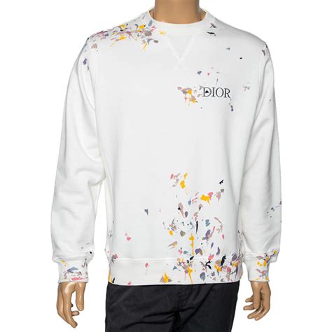 dior splatter paint sweatshirt|Dior White Paint Splatter Sweatshirt .